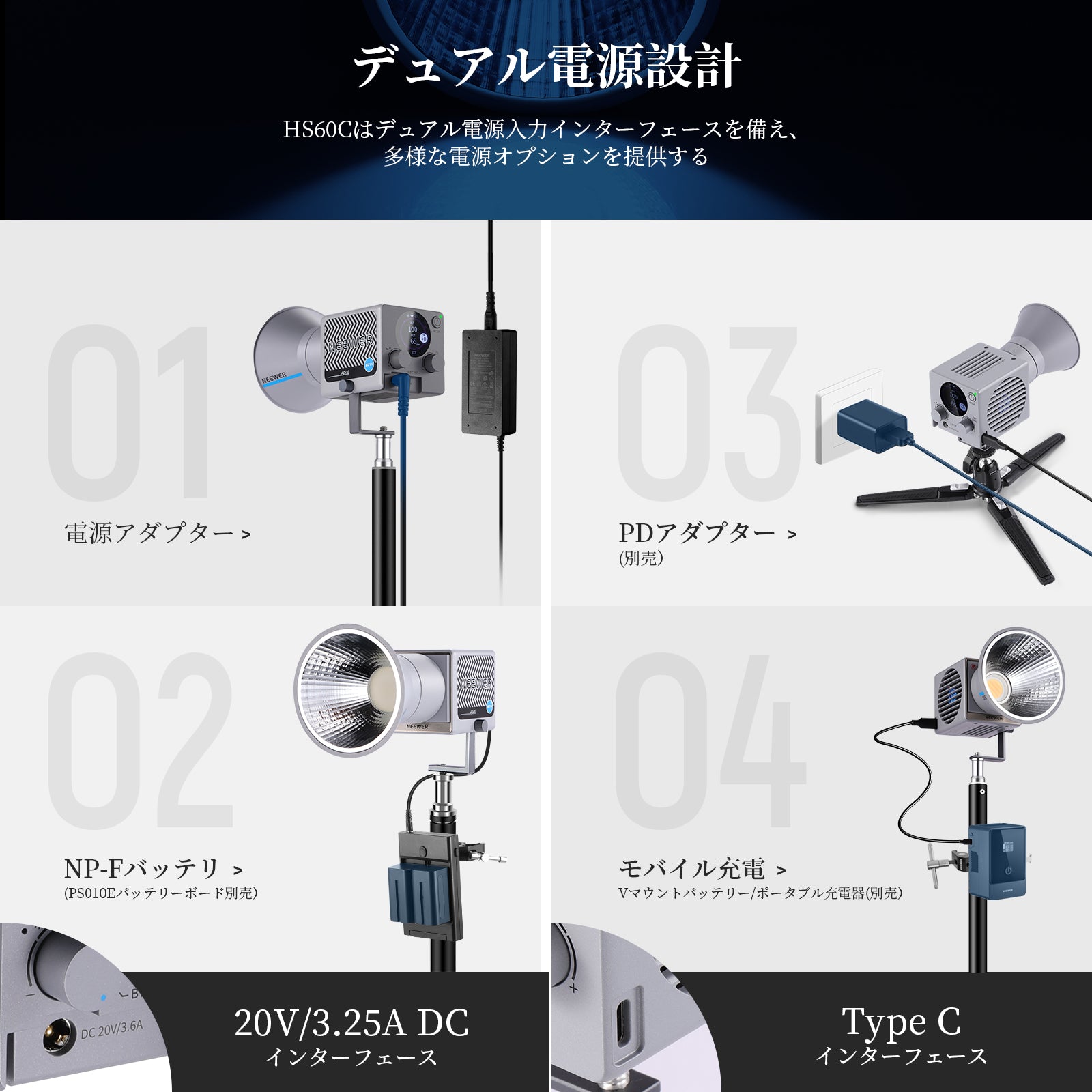 NEEWER HS60C 60W ミニビデオライト – NEEWER.JP