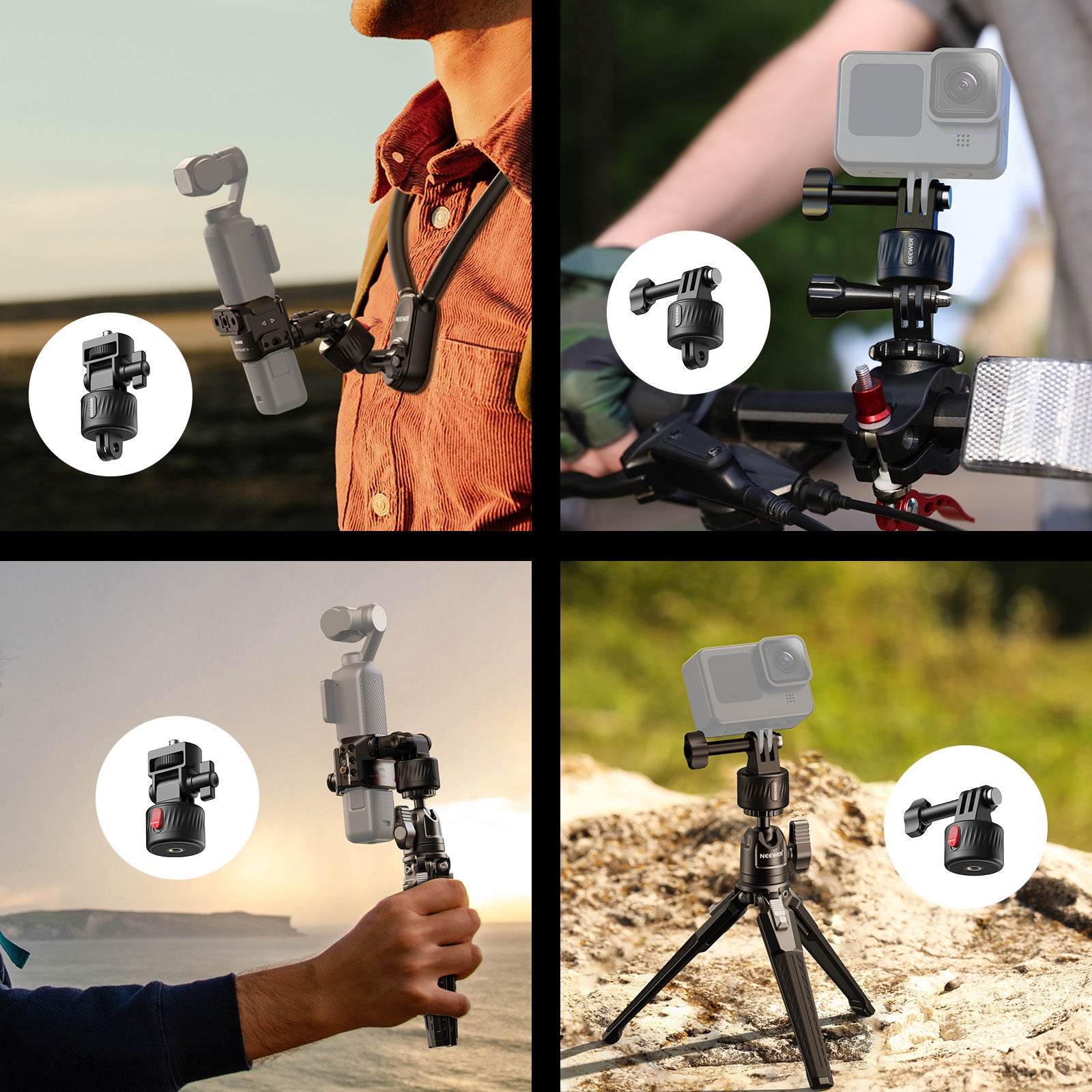 【未使用品セット売り】a_cup & Xross grip NEEWER GP-24 磁気クイックリリース三脚マウントアダプターセット