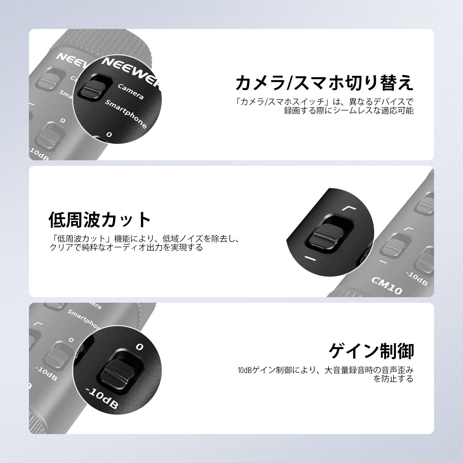 NEEWER CM10 プラグ & プレイ 3.5mm TRRS ラベリアマイク スマホ