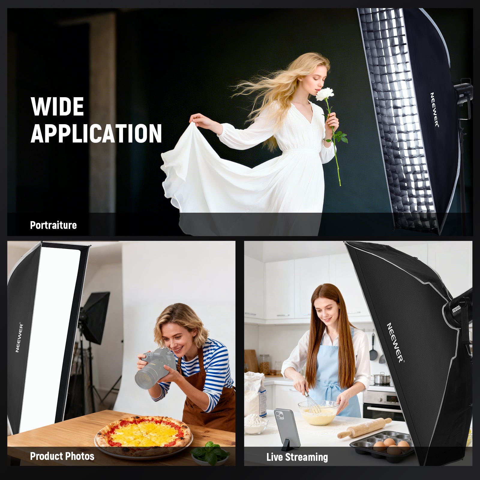 NEEWER NS93P/NS94P 長方形 ソフトボックス クイックセットアップ