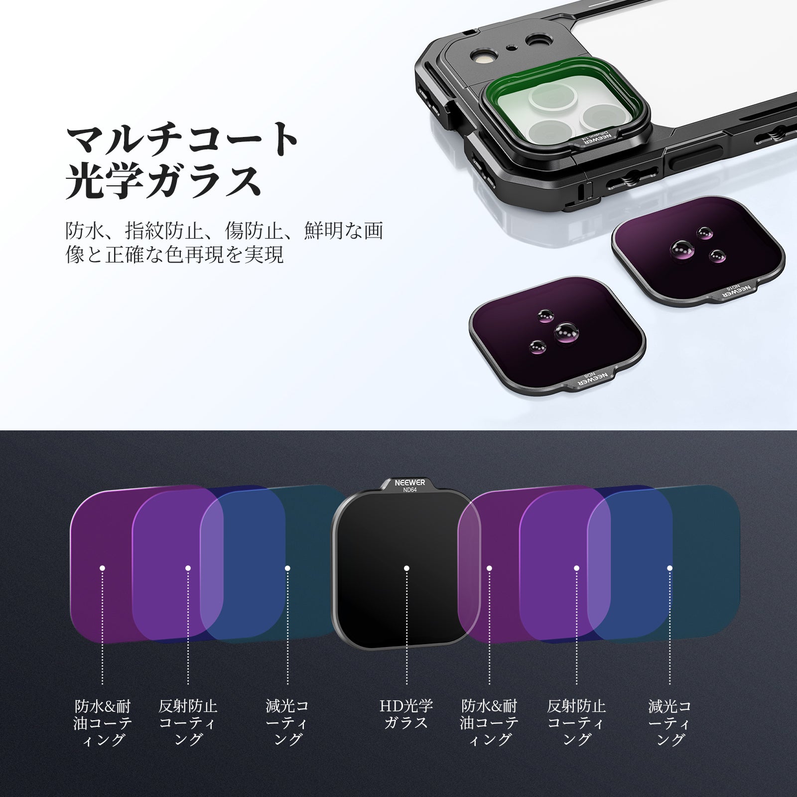 NEEWER NDフィルターセット PA143/PA144 スマホケージ専用 – NEEWER.JP
