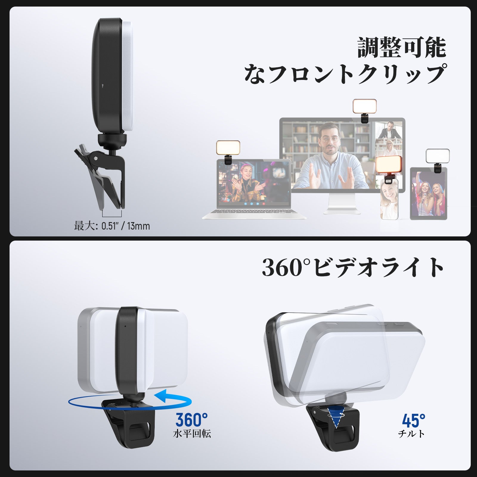NEEWER N8/N6 ENTRY LEVEL VERSION クリップオン式 LEDビデオライト