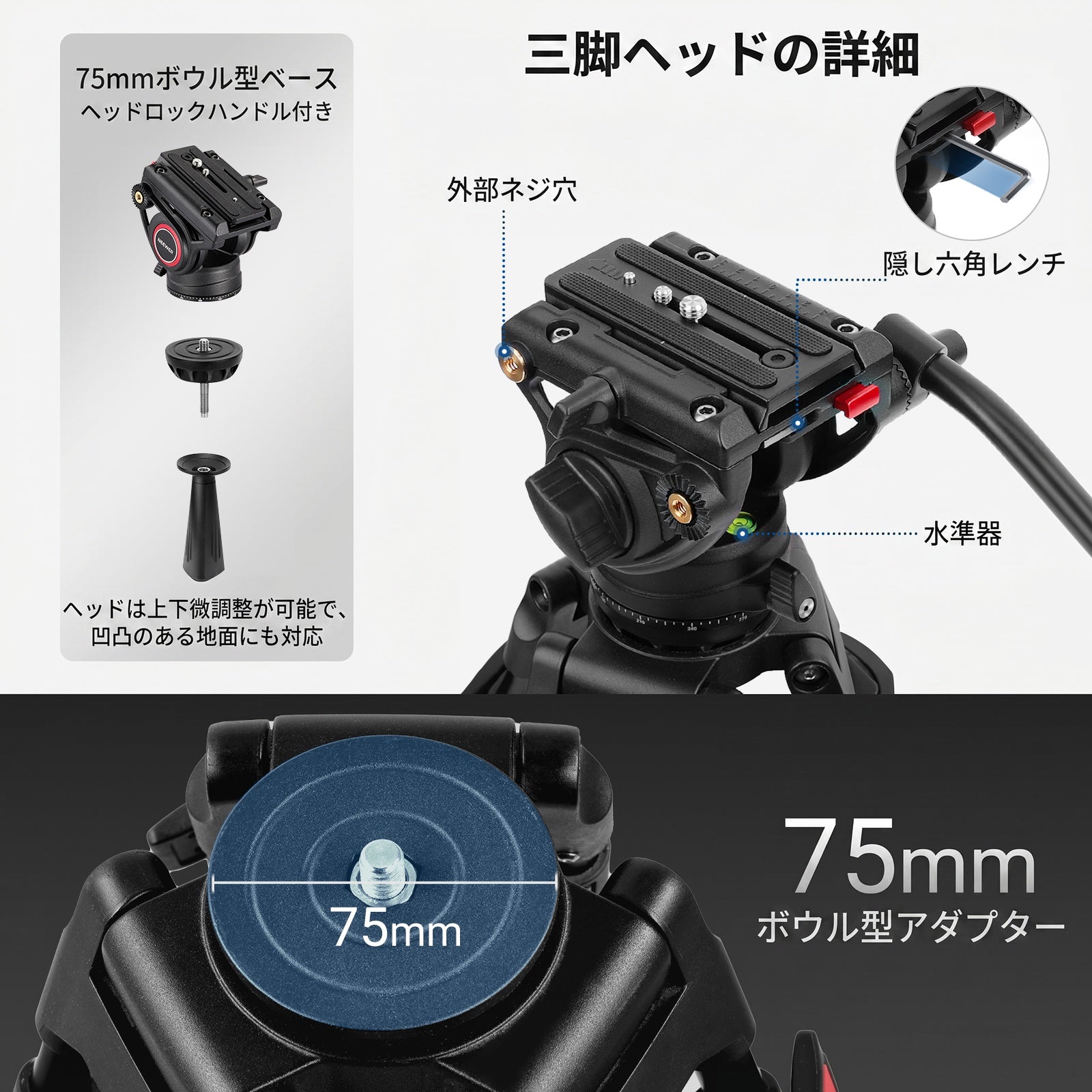 NEEWER TP74 187cmビデオ三脚 – NEEWER.JP