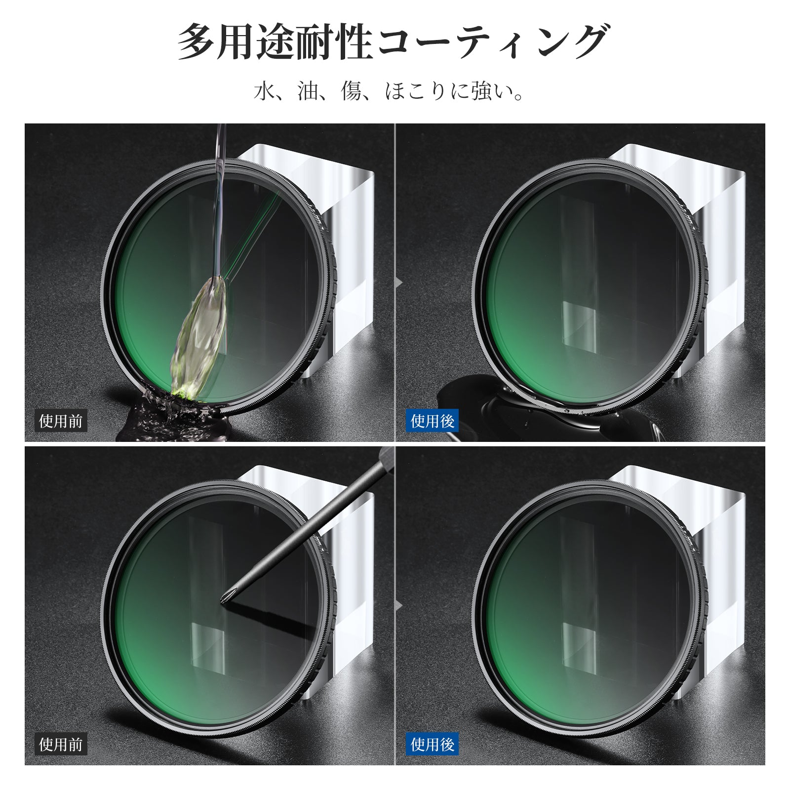 NEEWER 可変 ND2-32 + CPL + 1/4 ブラック拡散フィルターセット