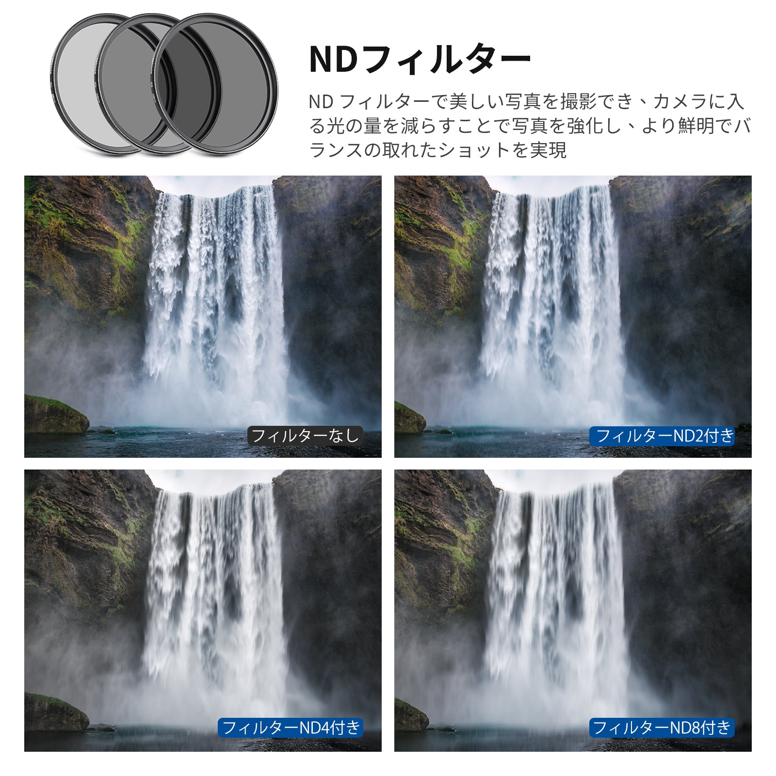 NEEWER 52mm ND/UV/CPL/FLD/クローズアップフィルター+レンズアクセサリーキット ND2 ND4 ND8、円偏光フィルタークローズアップフィルター(+1/+2/+4/+10) 、チュ NEEWER Camera Lens Filter Kit(CPL, UV, ND \u0026 FLD Filter)