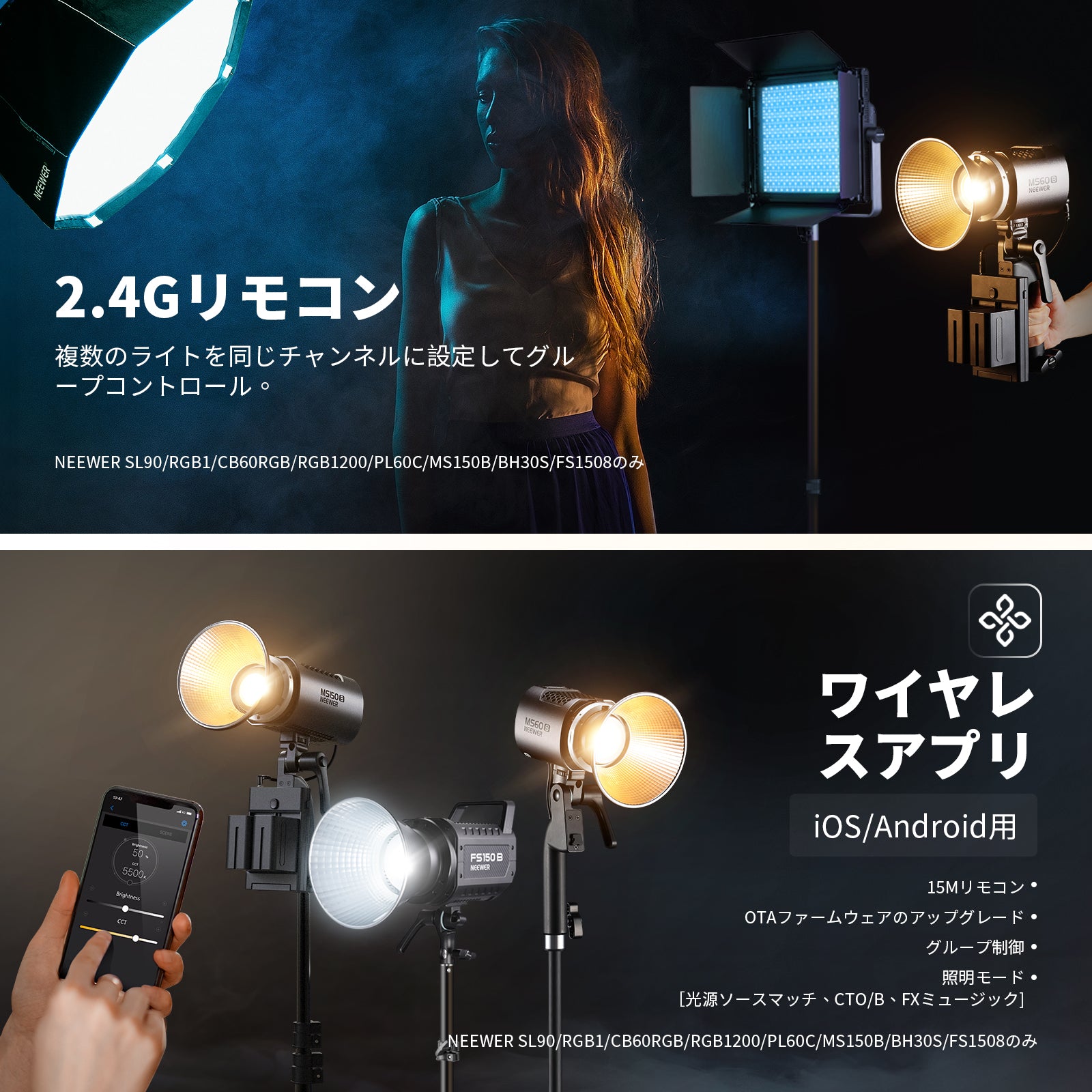 【新品】NEEWER MS60B LEDビデオライト 6カラーディフューザー NEEWER MS60B 2.4G/APP制御 65W LEDビデオライト – NEEWER.JP