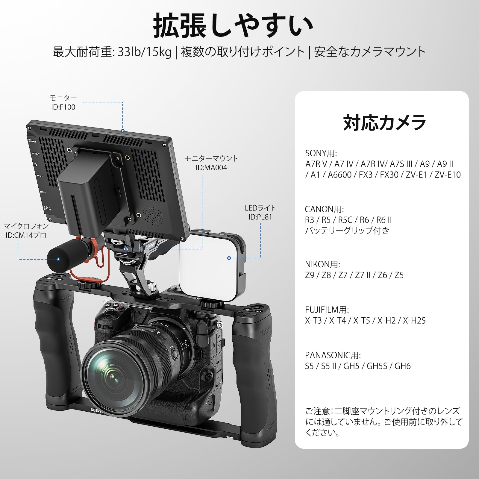 NEEWER CA016T汎用型カメラケージ &トップハンドルセット - NEEWER