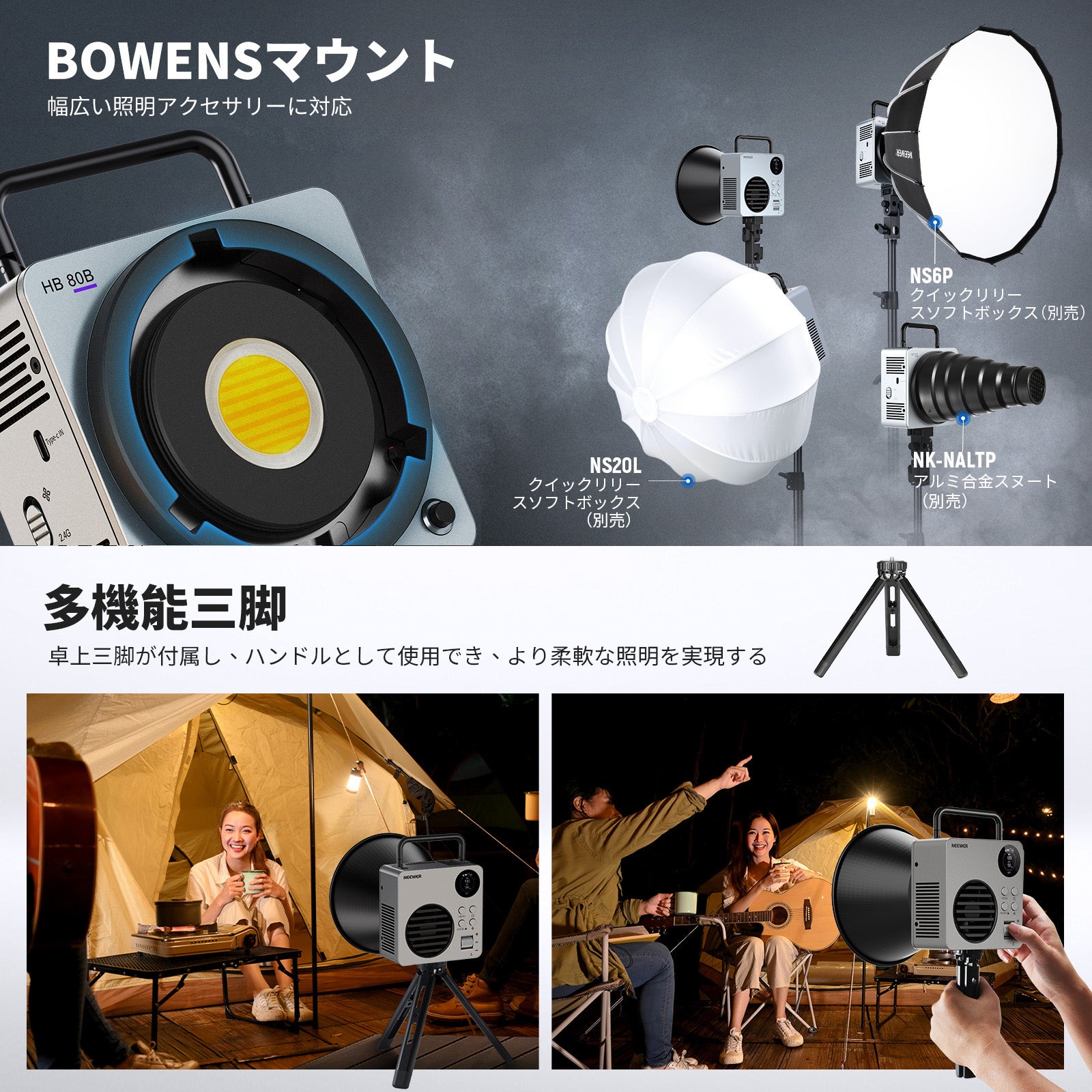 NEEWER HB80B 80W 二色COB LEDビデオライト – NEEWER.JP