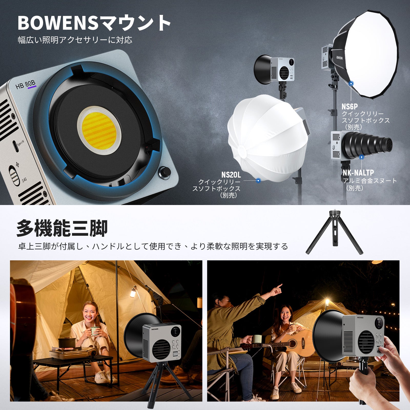 NEEWER HB80B 80W 二色COB LEDビデオライト – NEEWER.JP