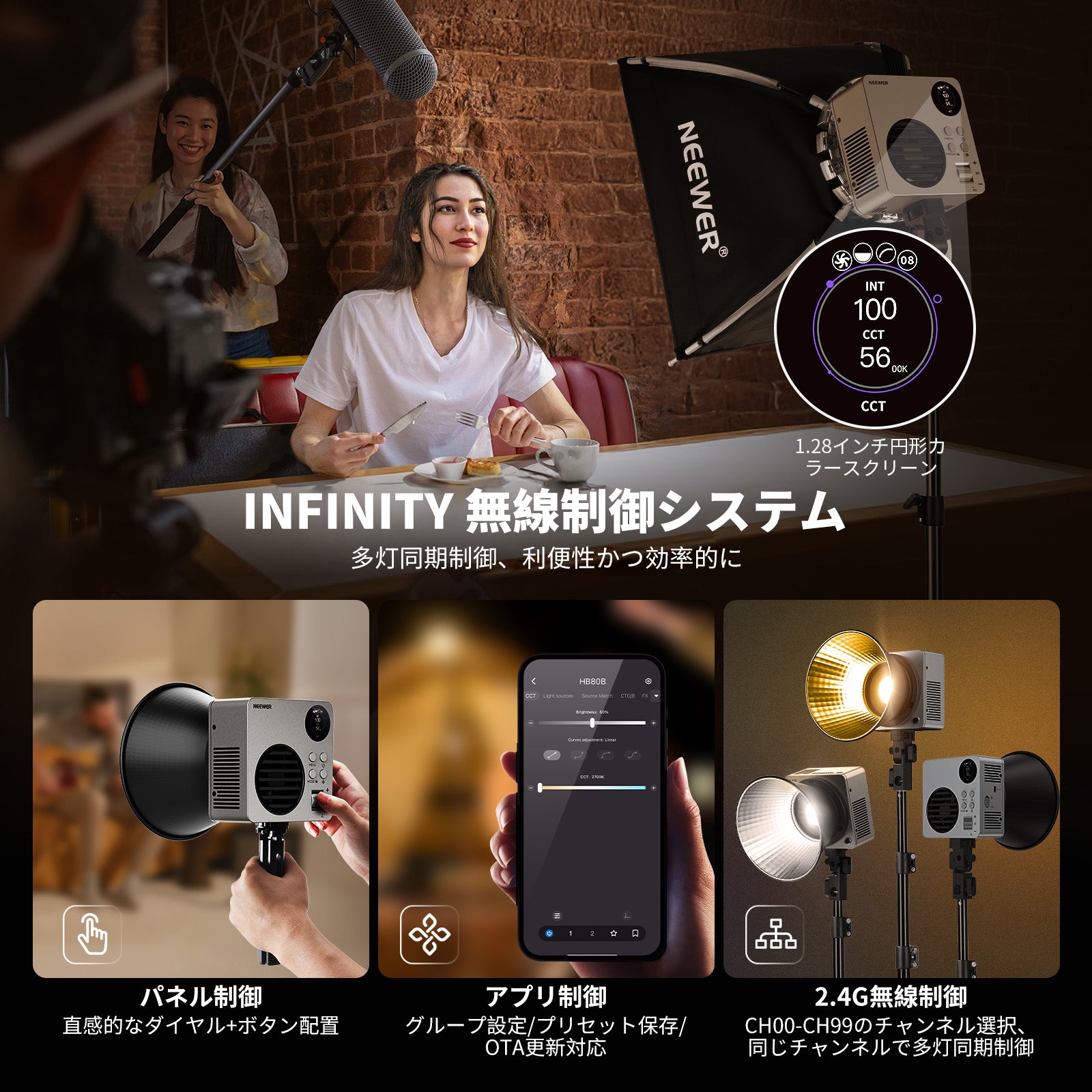 NEEWER HB80B 80W 二色COB LEDビデオライト – NEEWER.JP