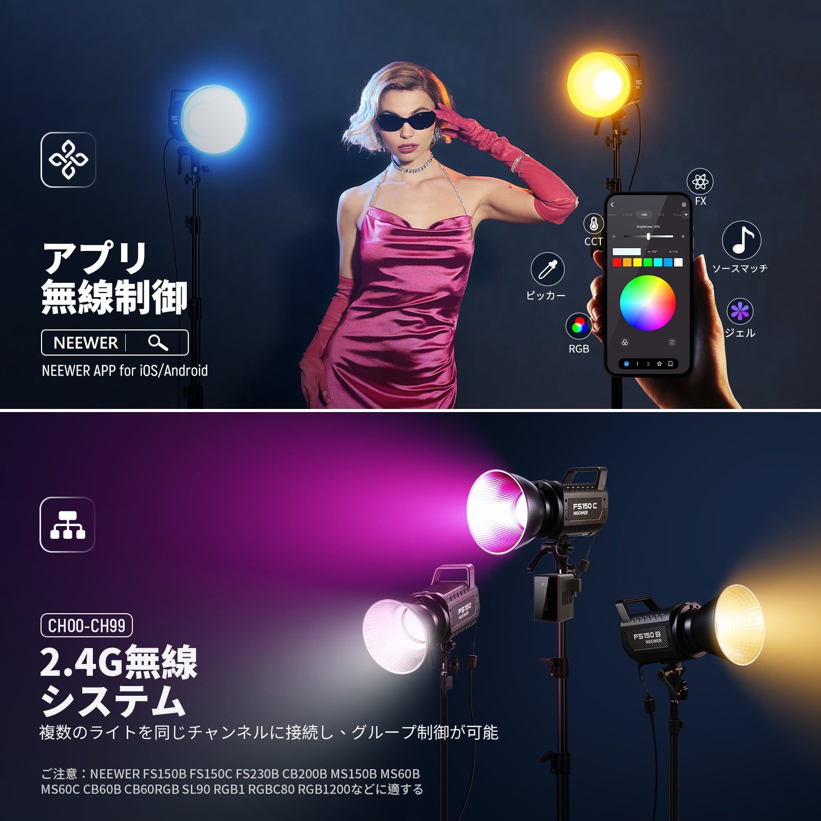 新品　NEEWER LEDビデオライト スティックライト ライト neewer NEEWER FS150C 130W COBビデオライト – NEEWER.JP