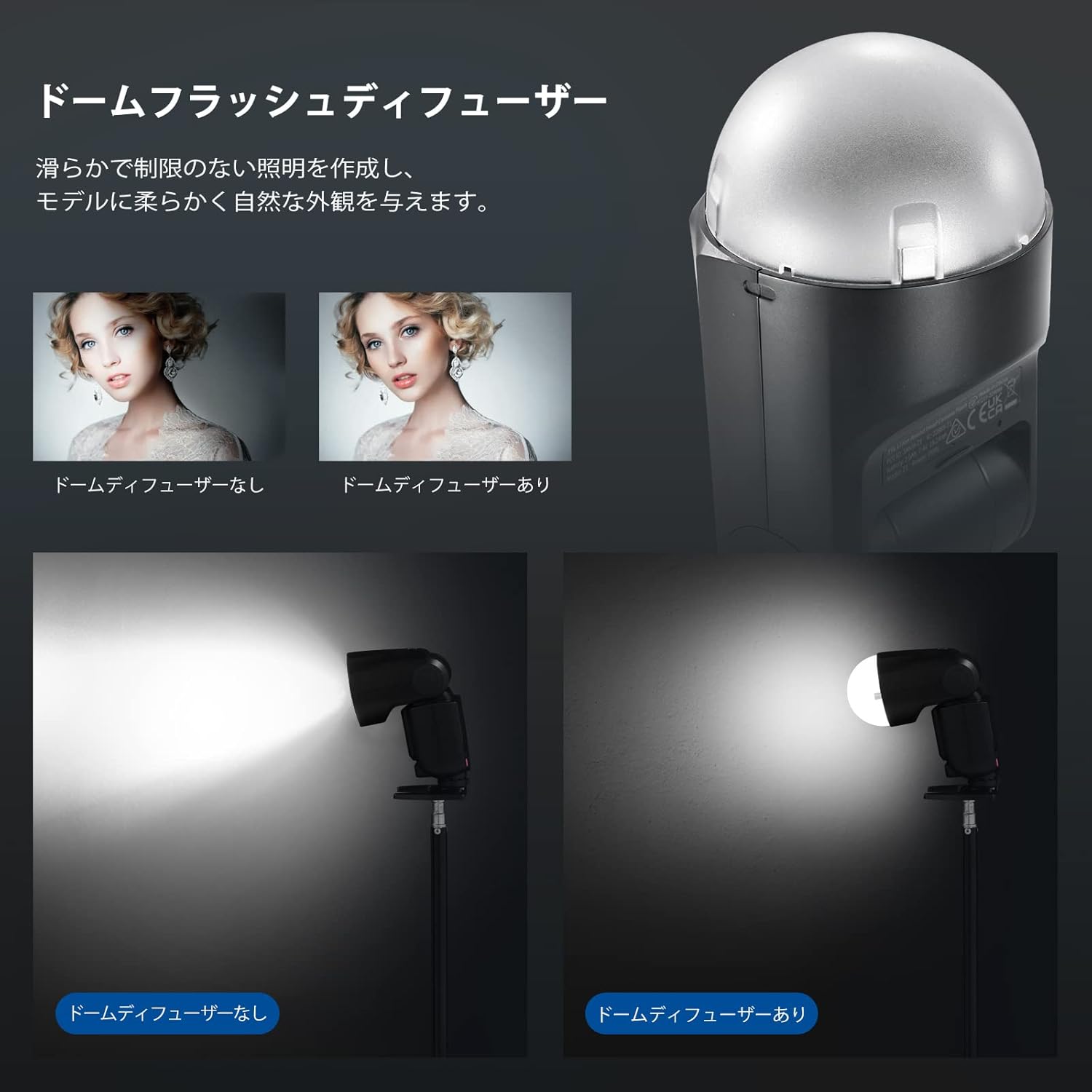 NEEWER M12 マグネットドームディフューザー Z1/Z2/Z2PROフラッシュ用