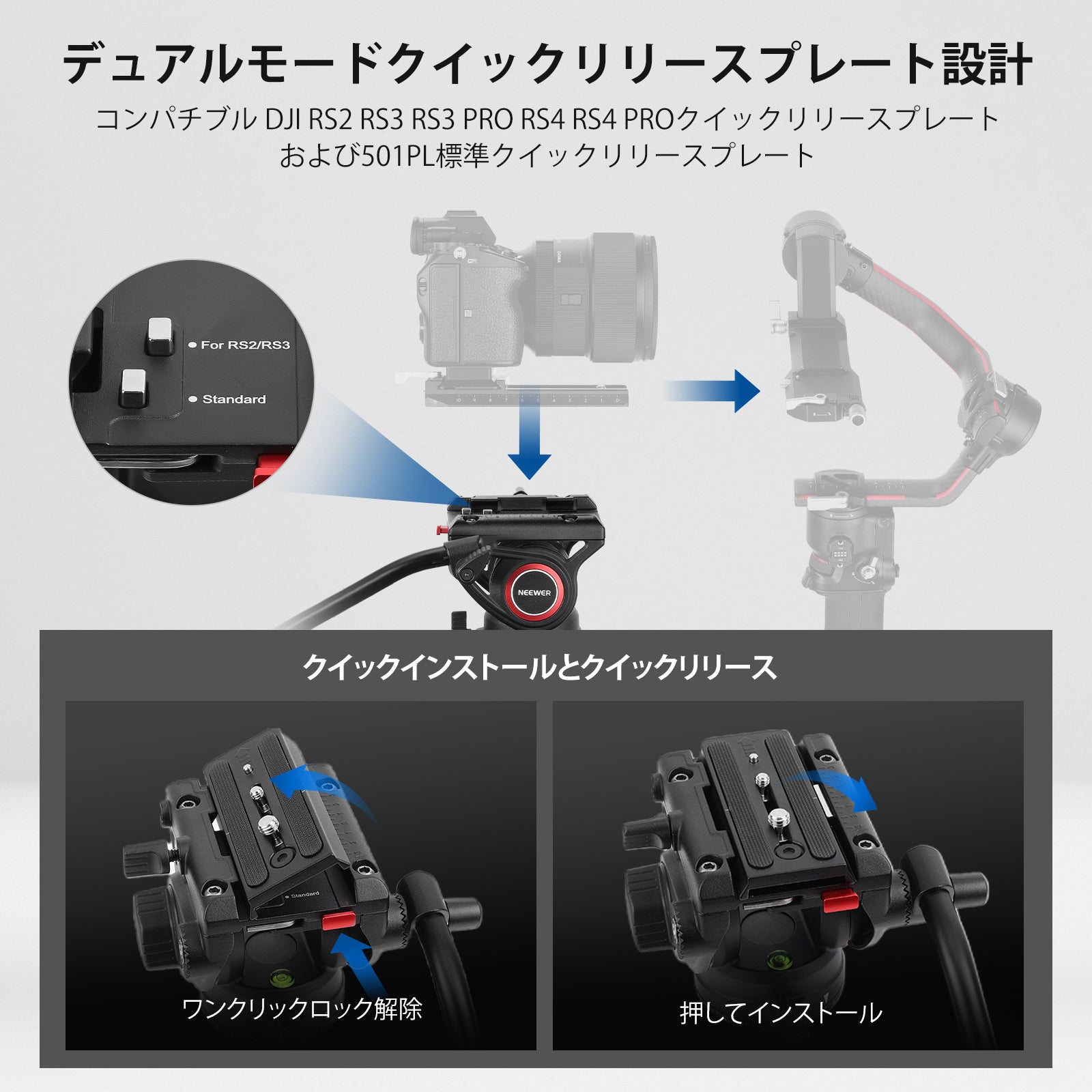 NEEWER LL27 192cm ビデオ三脚 フルード雲台付き – NEEWER.JP