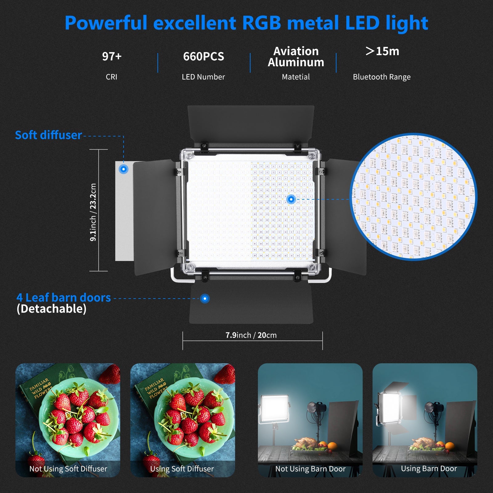 NEEWER 660RGB アプリ制御可 LEDビデオライト