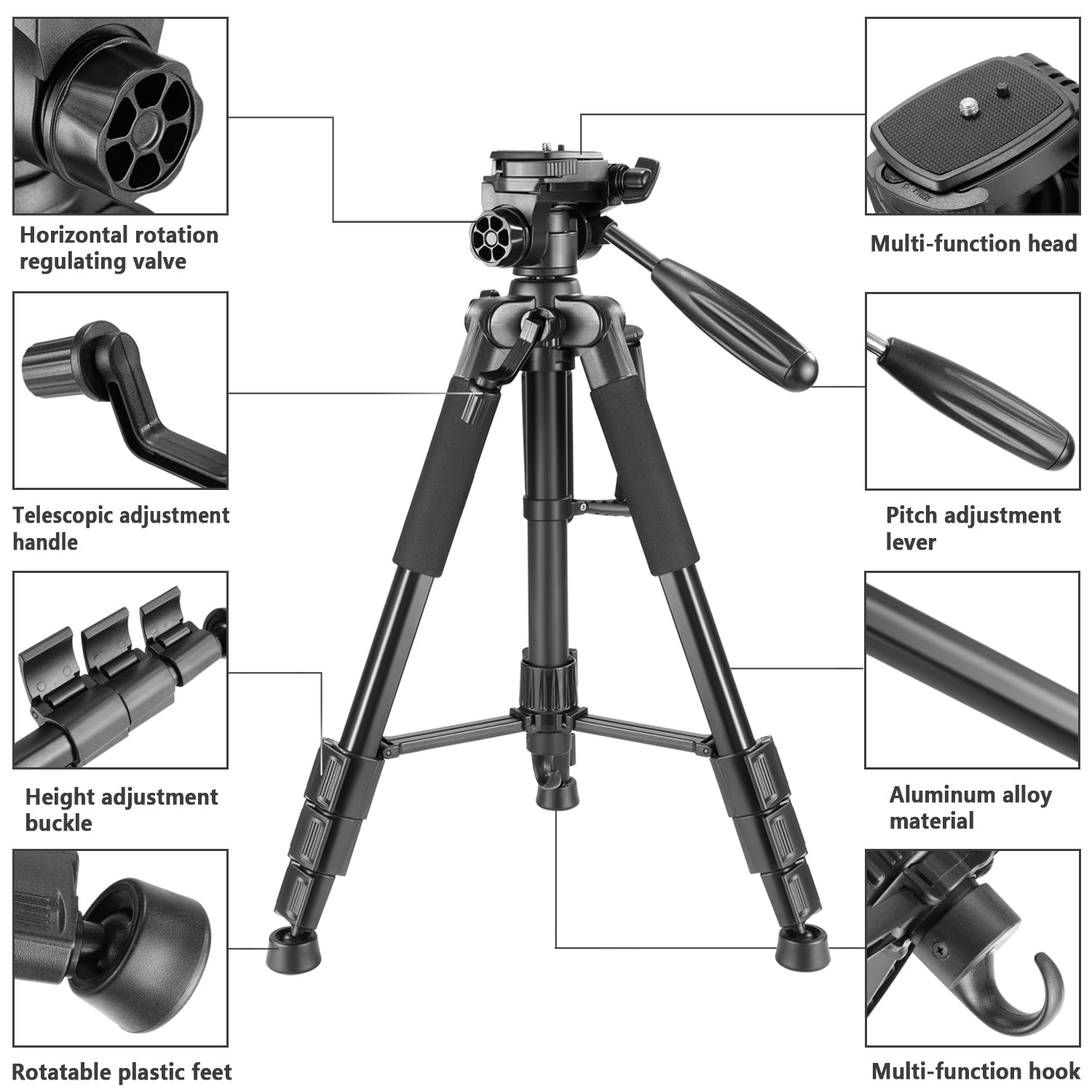 Neewer SAB234三脚 ポータブル アルミ合金製 142cm - NEEWER – NEEWER.JP