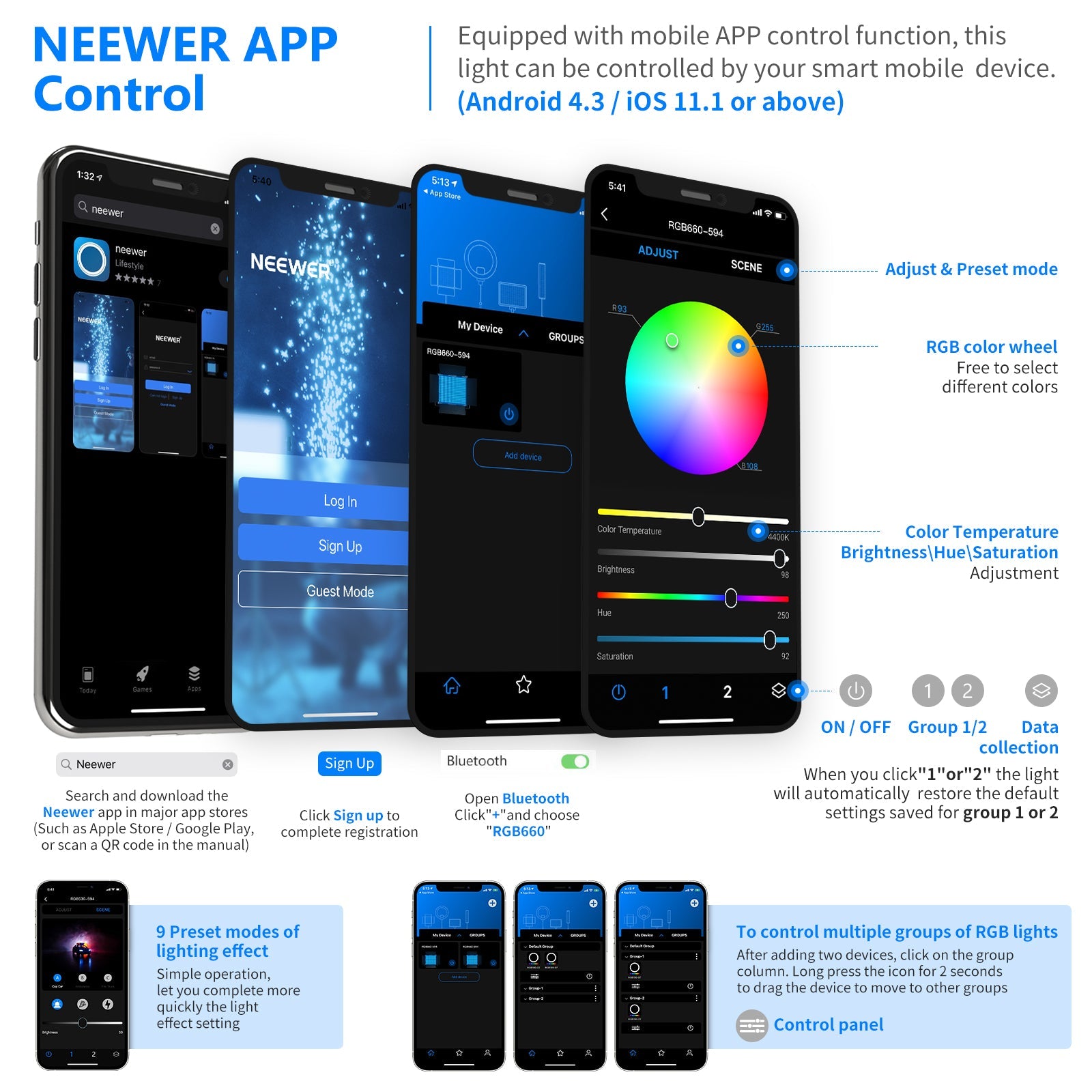 Neewer 660 RGB LEDビデオライト アプリ制御 - NEEWER – NEEWER.JP