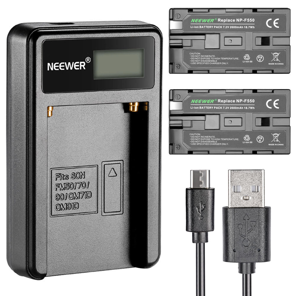 Neewer NP-F550/570/530 Sony用 マイクロUSBバッテリー充電器＋2個- NEEWER – NEEWER.JP