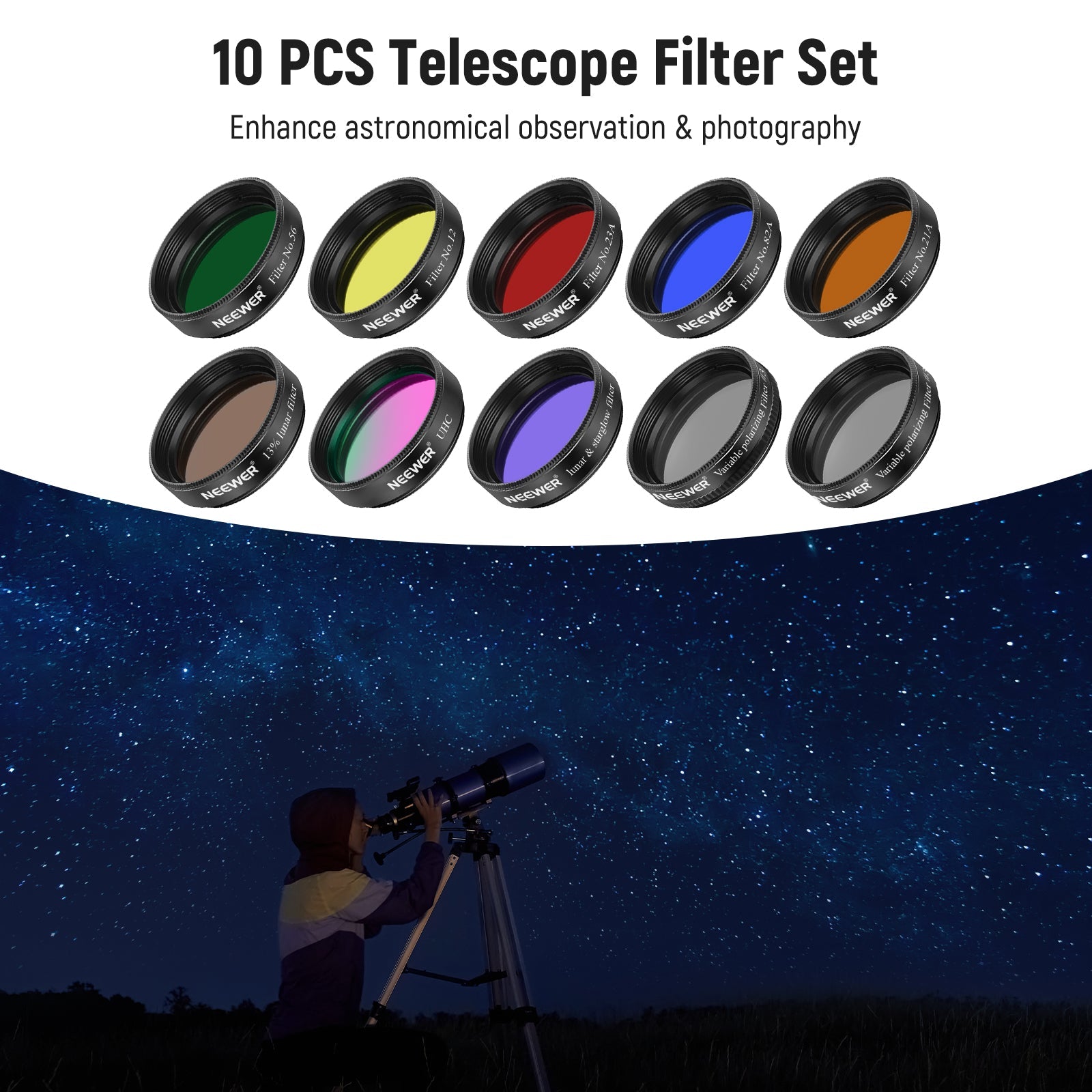 NEEWER 10パック 1.25インチ望遠鏡接眼レンズフィルターセット – NEEWER.JP