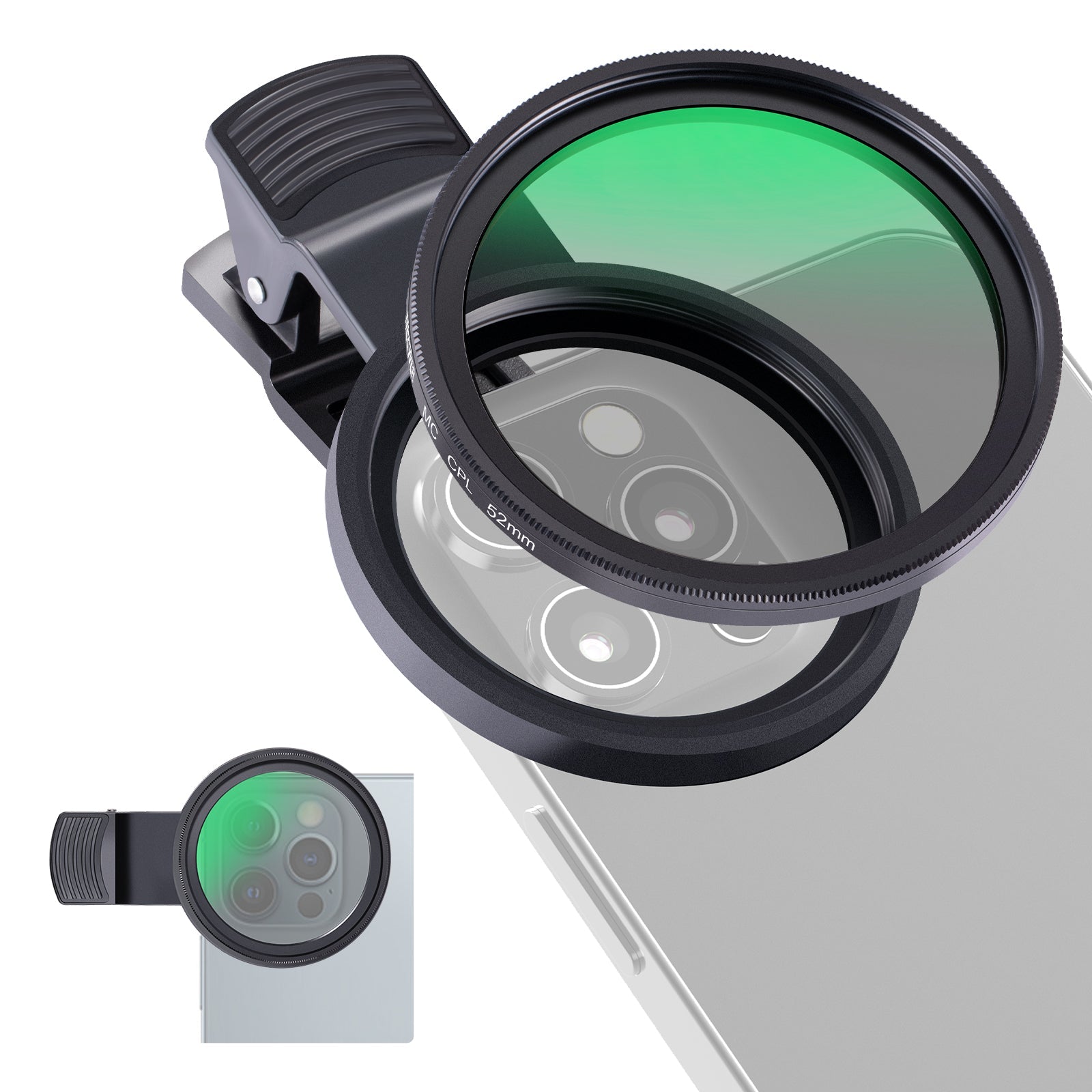 NEEWER FL-26 52mm CPLフィルター クリップ付き コンパチブルPhone