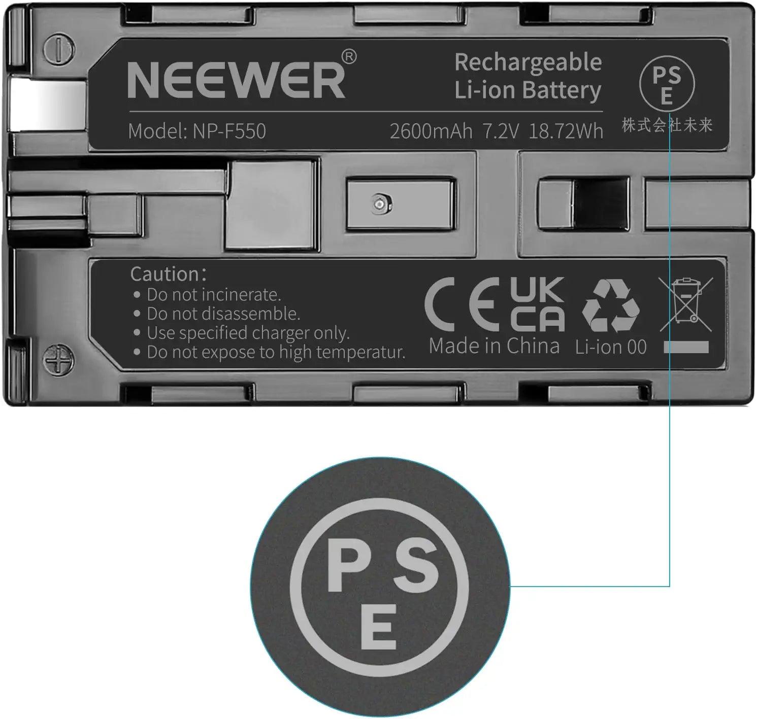 Neewer 2個 2600mAh Sony NP-F550/570/530交換用バッテリー- NEEWER